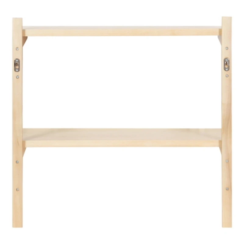 Natural Wood Traditional Two-Tiered Wall Shelf