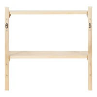 Natural Wood Traditional Two-Tiered Wall Shelf