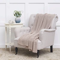 Neutral Soft Knitted Throw
