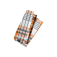 Orange Plaid Halloween Napkins, Set of 6