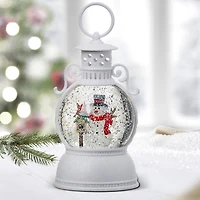 Pre-Lit Snowman and Cardinal Snow Globe