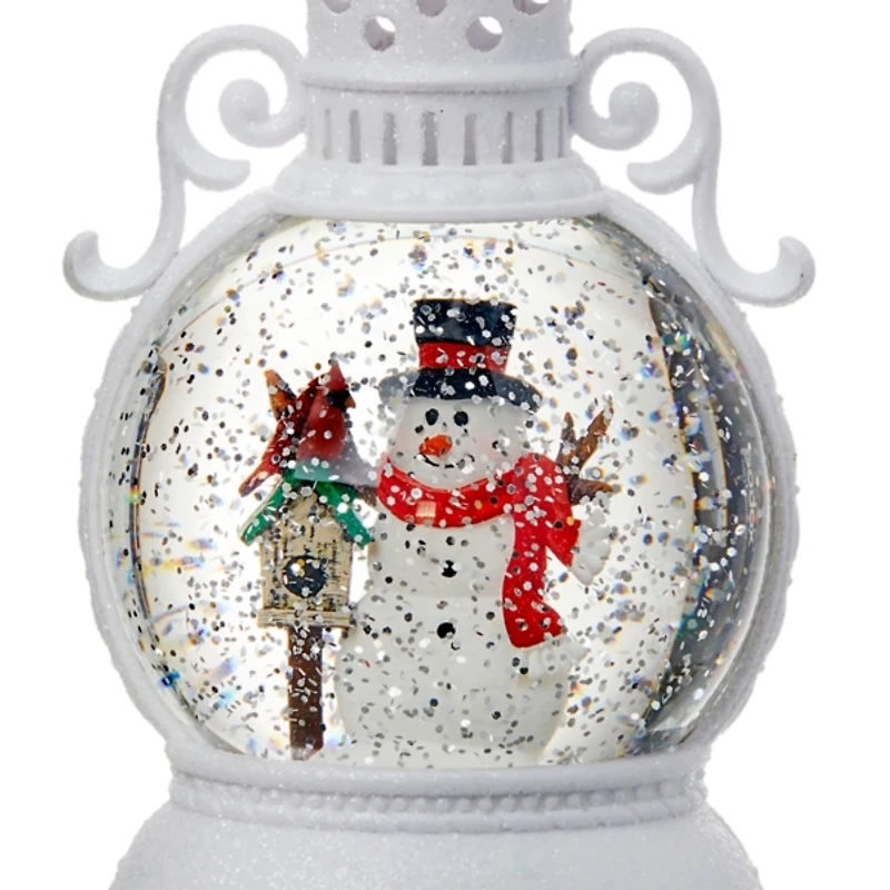 Pre-Lit Snowman and Cardinal Snow Globe