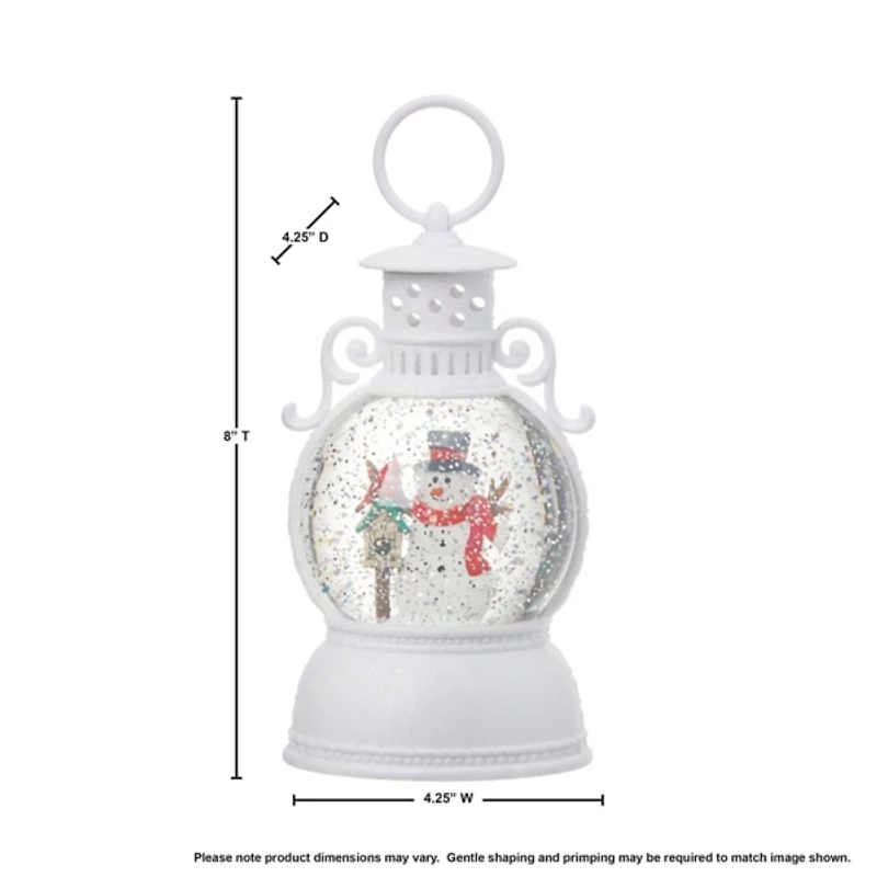 Pre-Lit Snowman and Cardinal Snow Globe