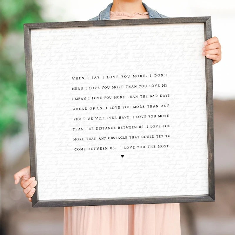 Love You Most Framed Wall Plaque