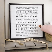 Anyway Framed Wood Wall Plaque