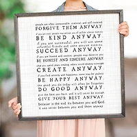 Anyway Framed Wood Wall Plaque