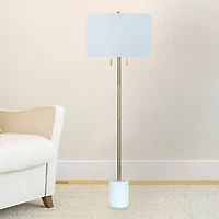 White Marble Column Floor Lamp