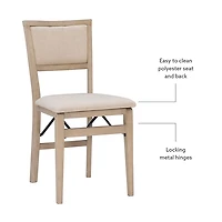 Beige Keira Folding Dining Chairs, Set of 2