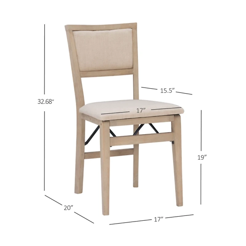 Beige Keira Folding Dining Chairs, Set of 2