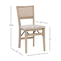 Beige Keira Folding Dining Chairs, Set of 2