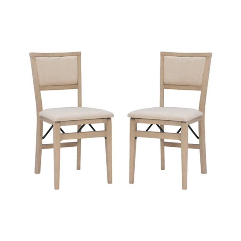 Beige Keira Folding Dining Chairs, Set of 2