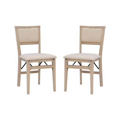 Beige Keira Folding Dining Chairs, Set of 2