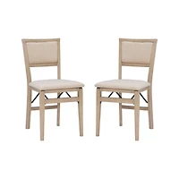 Beige Keira Folding Dining Chairs, Set of 2
