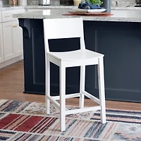 White Wood Devin Counter Stools, Set of 2