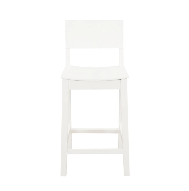 White Wood Devin Counter Stools, Set of 2