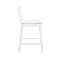 White Wood Devin Counter Stools, Set of 2