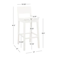 White Wood Devin Bar Stools, Set of 2