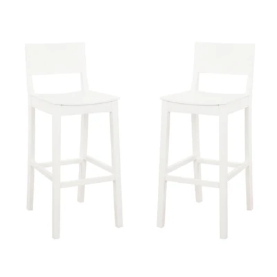 White Wood Devin Bar Stools, Set of 2