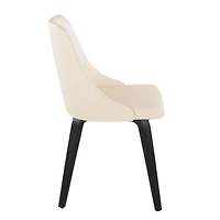 Cream & Black Faux Leather Dining Chairs, Set of 2