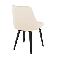 Cream & Black Faux Leather Dining Chairs, Set of 2