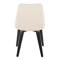 Cream & Black Faux Leather Dining Chairs, Set of 2