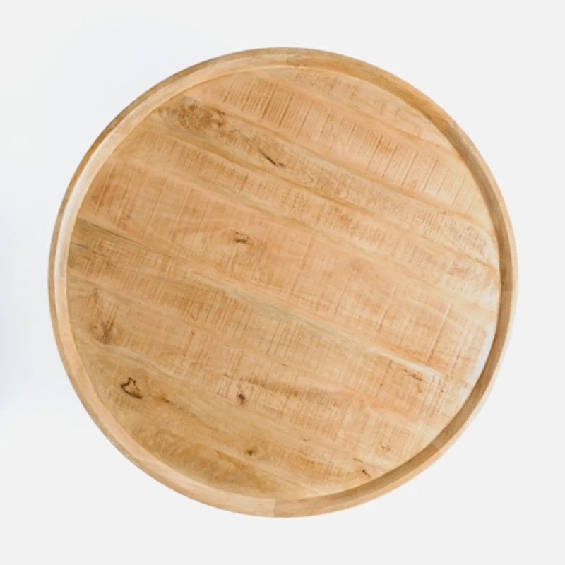 Round Natural Wood Hughes Coffee Table