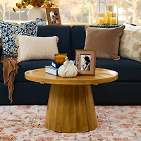 Round Natural Wood Hughes Coffee Table