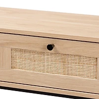 Natural Woven Rattan 2-Drawer Console Table