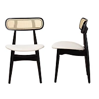 Black Mid-Century Modern Dining Chairs, Set of 2