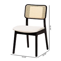 Black & Cream Modern Dining Chairs, Set of 2
