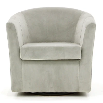 Light Gray Swivel Barrel Accent Chair