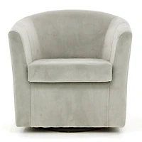 Light Gray Swivel Barrel Accent Chair