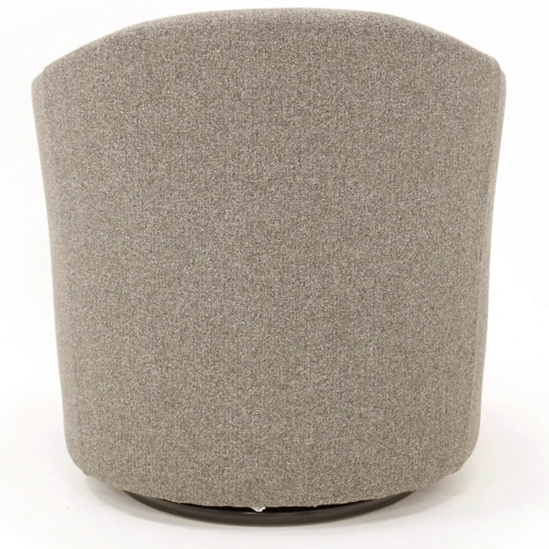 Dark Gray Tufted Swivel Barrel Accent Chair