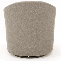 Dark Gray Tufted Swivel Barrel Accent Chair