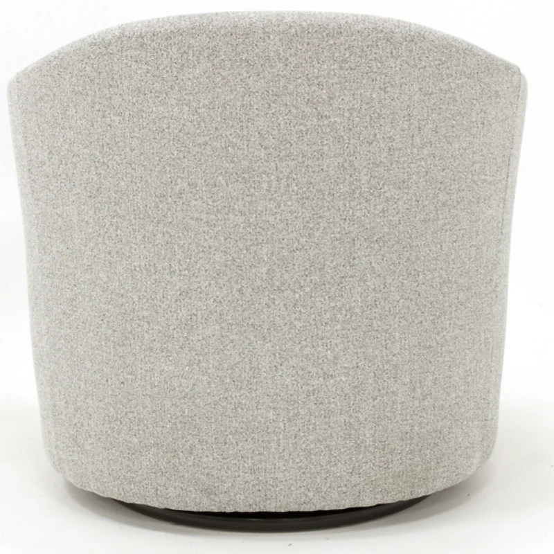 Light Gray Tufted Swivel Barrel Accent Chair