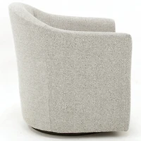 Light Gray Tufted Swivel Barrel Accent Chair