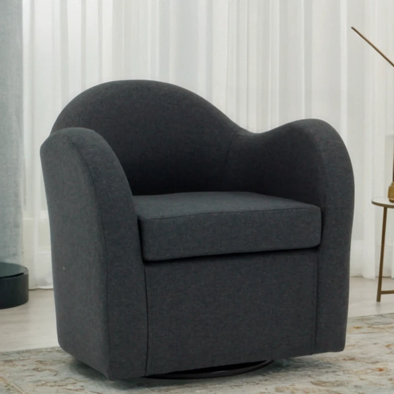 Max Gray Swivel Club Accent Chair