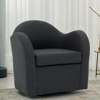 Max Gray Swivel Club Accent Chair