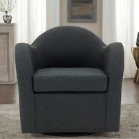 Max Gray Swivel Club Accent Chair