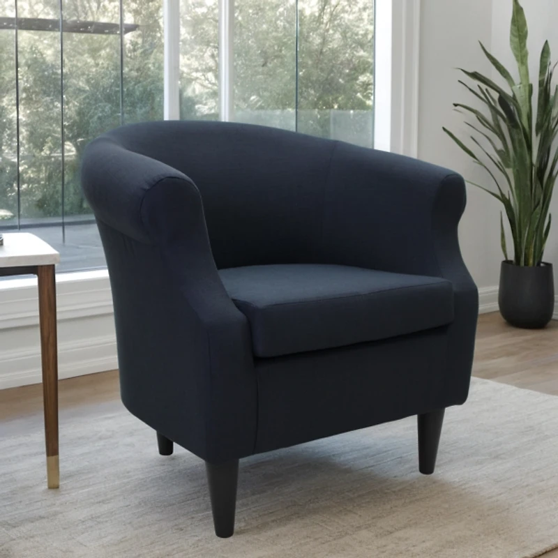 Navy Blue Rounded Accent Chair