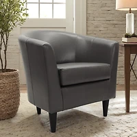Charcoal Faux Leather Winslow Accent Chair