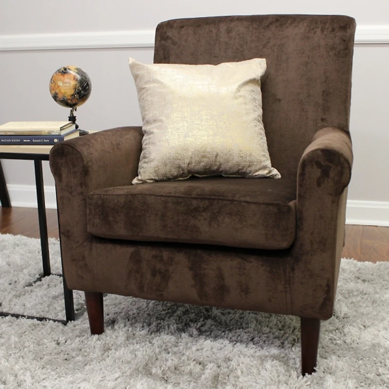 Brown Ellen Rolled Arms Accent Chair
