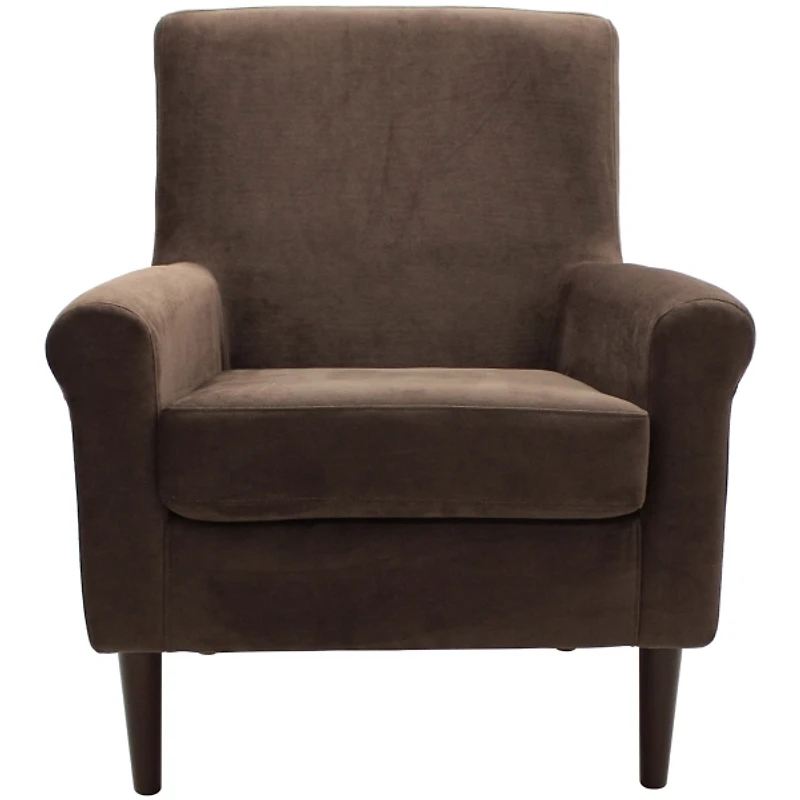 Brown Ellen Rolled Arms Accent Chair
