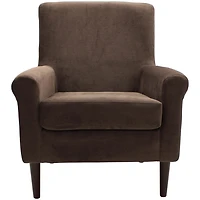 Brown Ellen Rolled Arms Accent Chair