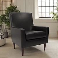 Emma Black Faux Leather Accent Chair