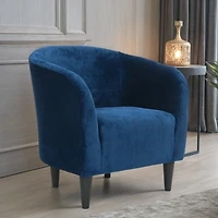 Navy Curved Tub Accent Chair