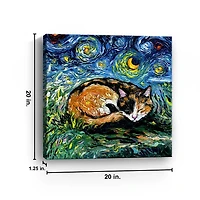 Aja Trier Sleepy Calico Starry Night Canvas Print