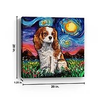 Aja Trier Cavalier King Starry Night Canvas Print