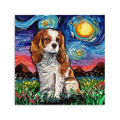 Aja Trier Cavalier King Starry Night Canvas Print