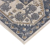 Blue Tile Border Area Rug, 8x10